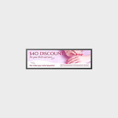 37.6 Inch Bar Type Display Tweeledig scherm Busstation Applicatie Outdoor Solution
