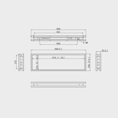 37.6 Inch Bar Type Display Tweeledig scherm Busstation Applicatie Outdoor Solution